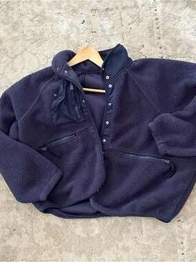 FP Movement by Free People Navy Sherpa Pullover Jacket